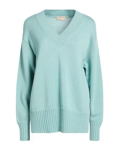 Drumohr Woman Sweater Turquoise Size M Merino Wool In Blue