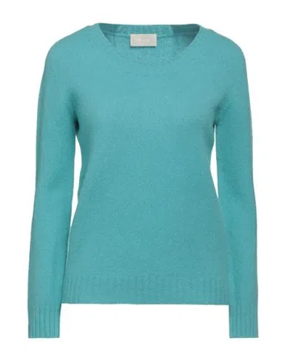 Drumohr Woman Sweater Turquoise Size Xl Lambswool In Blue