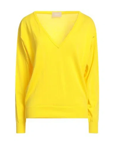 Drumohr Woman Sweater Yellow Size M Cotton In Yellow