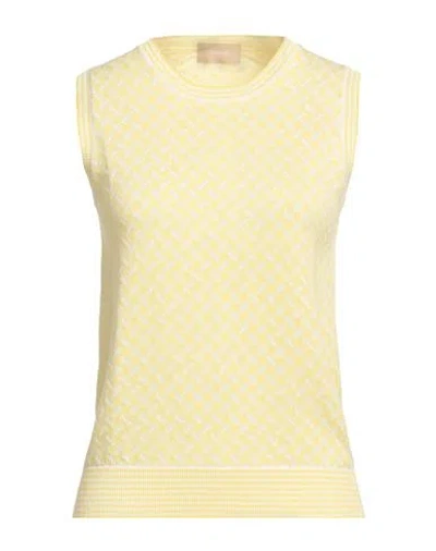 Drumohr Woman Sweater Yellow Size S Linen, Cotton