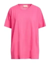 Drumohr Woman T-shirt Magenta Size L Cotton In Pink