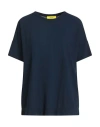 Drumohr Woman T-shirt Navy Size L Cotton In Blue