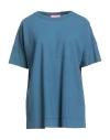 Drumohr Woman T-shirt Slate Blue Size L Cotton