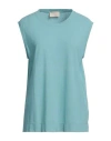 Drumohr Woman T-shirt Turquoise Size L Cotton In Blue