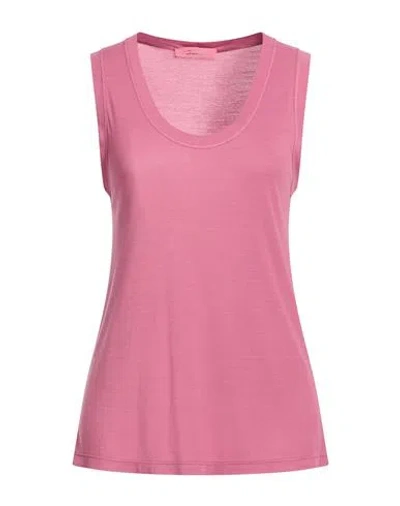 Drumohr Woman Tank Top Antique Rose Size M Viscose, Silk In Pink