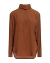Drumohr Woman Top Brown Size 8 Silk In Brown