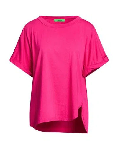 Drumohr Woman T-shirt Fuchsia Size L Cotton In Pink