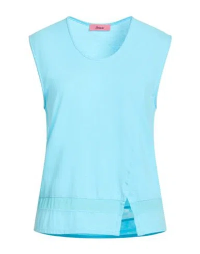 Drumohr Woman T-shirt Light Blue Size Xs Cotton, Silk