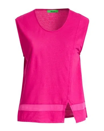 Drumohr Woman T-shirt Magenta Size M Cotton, Silk In Pink