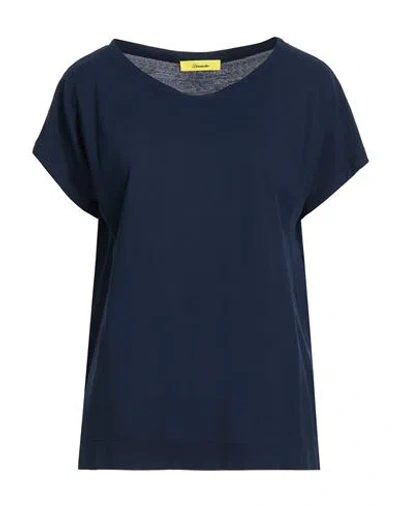 Drumohr Woman T-shirt Navy Size S Cotton In Blue