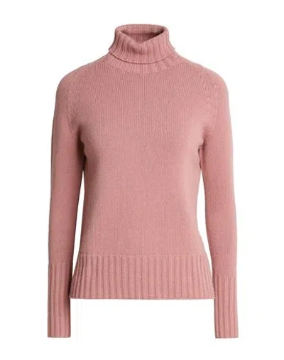 Drumohr Woman Turtleneck Antique Rose Size S Cashmere In Pink