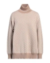 Drumohr Woman Turtleneck Beige Size L Cashmere In Neutral
