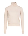 Drumohr Woman Turtleneck Beige Size M Merino Wool In Neutral