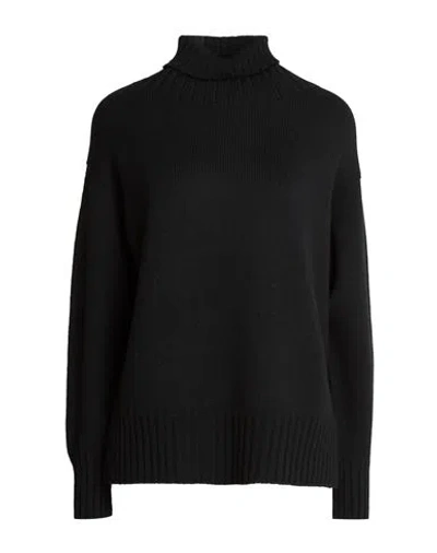 Drumohr Woman Turtleneck Black Size M Merino Wool