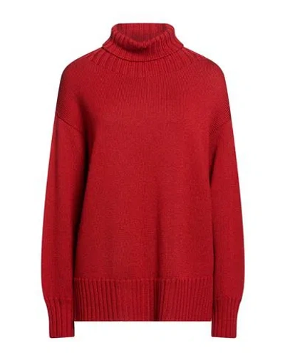 Drumohr Woman Turtleneck Brick Size M Merino Wool In Red