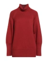 Drumohr Woman Turtleneck Brick Size Xl Merino Wool In Red