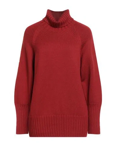Drumohr Woman Turtleneck Brick Size Xl Merino Wool In Red