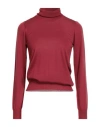 Drumohr Woman Turtleneck Burgundy Size S Super 140s Wool In Red