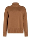 Drumohr Woman Turtleneck Camel Size M Merino Wool In Neutral