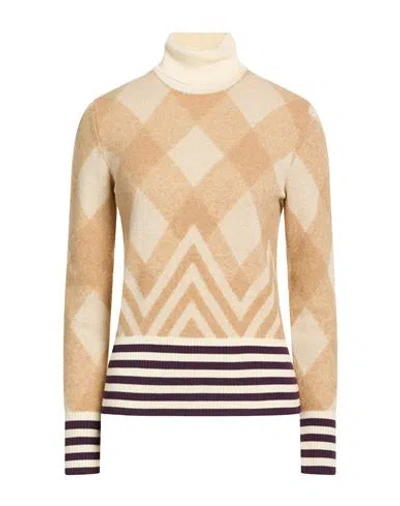 Drumohr Woman Turtleneck Camel Size M Virgin Wool, Polyamide In Brown