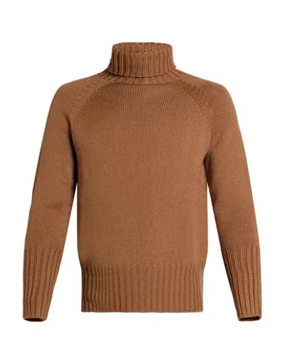Drumohr Woman Turtleneck Camel Size Xs Merino Wool In Brown