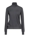 Drumohr Woman Turtleneck Charcoal Size S Merino Wool In Gold