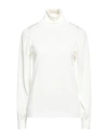 Drumohr Woman Turtleneck Cream Size L Merino Wool In White