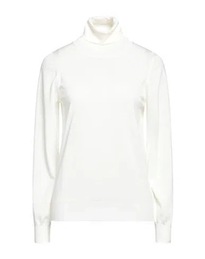 Drumohr Woman Turtleneck Cream Size L Merino Wool In White