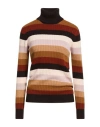Drumohr Woman Turtleneck Dark Brown Size L Cashmere In Multi