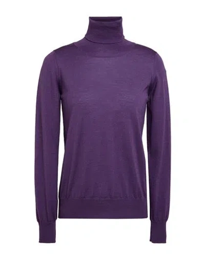 Drumohr Woman Turtleneck Dark Purple Size L Cashmere, Merino Wool, Silk