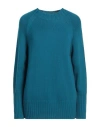 Drumohr Woman Turtleneck Deep Teal Size L Merino Wool In Blue