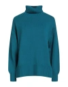 Drumohr Woman Turtleneck Deep Teal Size Xs Merino Wool In Green