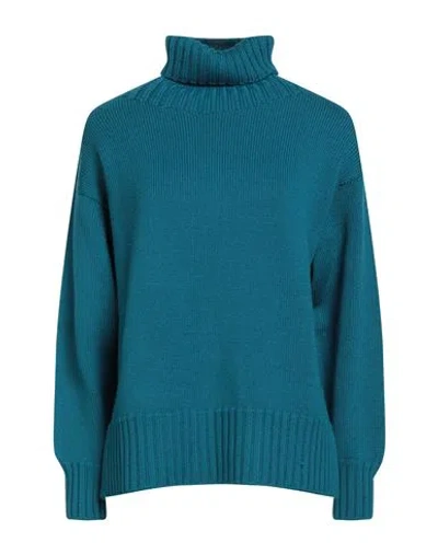 Drumohr Woman Turtleneck Deep Teal Size Xs Merino Wool In Green