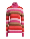 Drumohr Woman Turtleneck Fuchsia Size L Cashmere In Pink