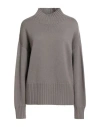 Drumohr Woman Turtleneck Grey Size M Merino Wool In Gray