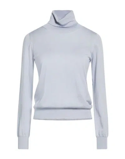 Drumohr Woman Turtleneck Light Blue Size Xl Cashmere, Merino Wool, Silk