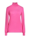 Drumohr Woman Turtleneck Magenta Size L Merino Wool In Magenta
