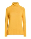 Drumohr Woman Turtleneck Marigold Size L Merino Wool In Yellow