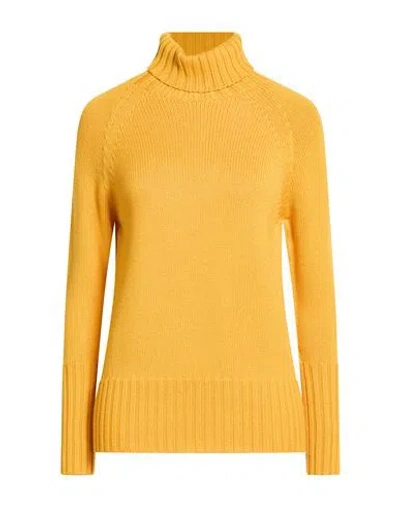 Drumohr Woman Turtleneck Marigold Size L Merino Wool In Yellow