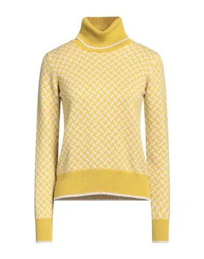 Drumohr Woman Turtleneck Mustard Size M Cashmere In Yellow