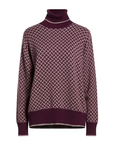 Drumohr Woman Turtleneck Plum Size M Cashmere In Brown