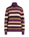 Drumohr Woman Turtleneck Purple Size L Cashmere In Multi