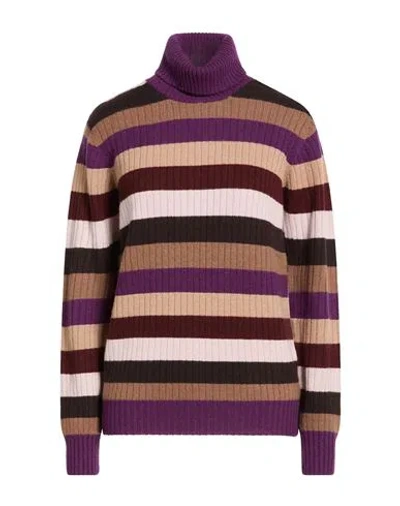 Drumohr Woman Turtleneck Purple Size L Cashmere In Multi