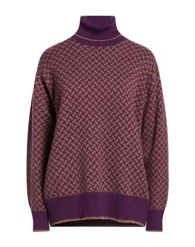 Drumohr Woman Turtleneck Purple Size L Cashmere In Multi