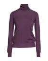 Drumohr Woman Turtleneck Purple Size Xxl Super 140s Wool