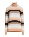 Drumohr Woman Turtleneck Sand Size S Cashmere In Multi
