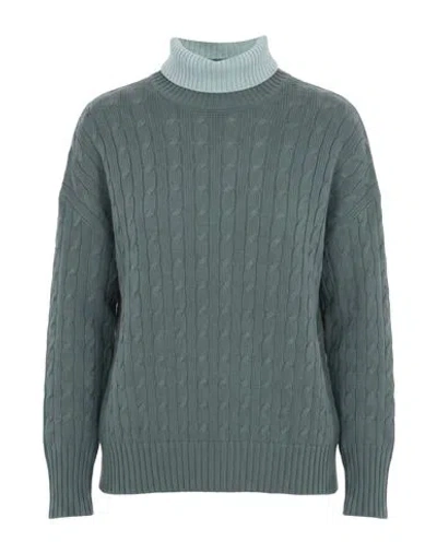 Drumohr Woman Turtleneck Slate Blue Size Xs Cashmere In Gray