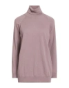 Drumohr Woman Turtleneck Taupe Size S Cashmere In Pink