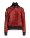 Drumohr Woman Turtleneck Tomato Red Size L Cashmere In Tomato Red