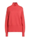 Drumohr Woman Turtleneck Tomato Red Size S Merino Wool